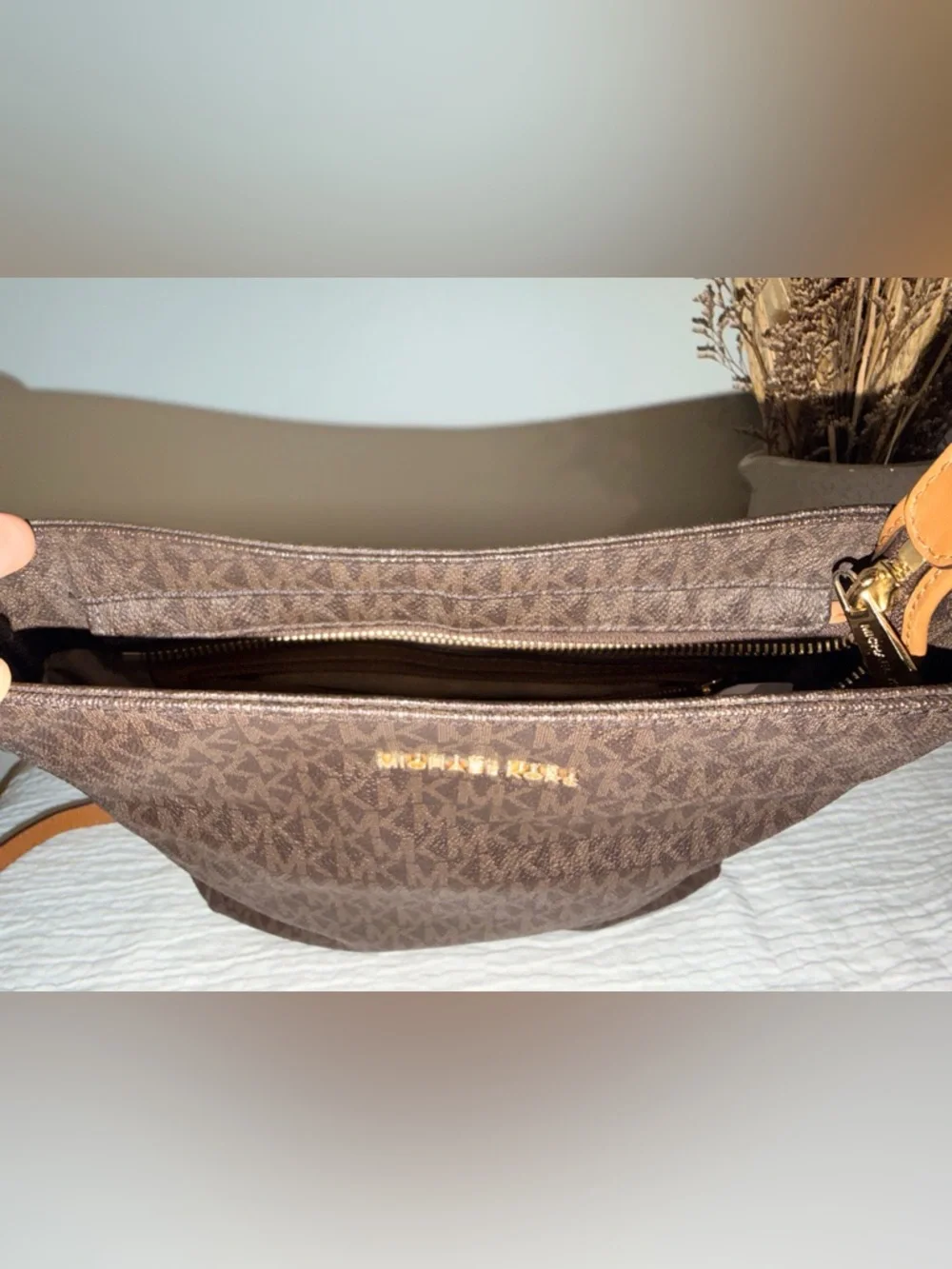 Michael Kors Signature Logo Crossbody Bag | Brown MK Monogram Gold Hardware 🤎